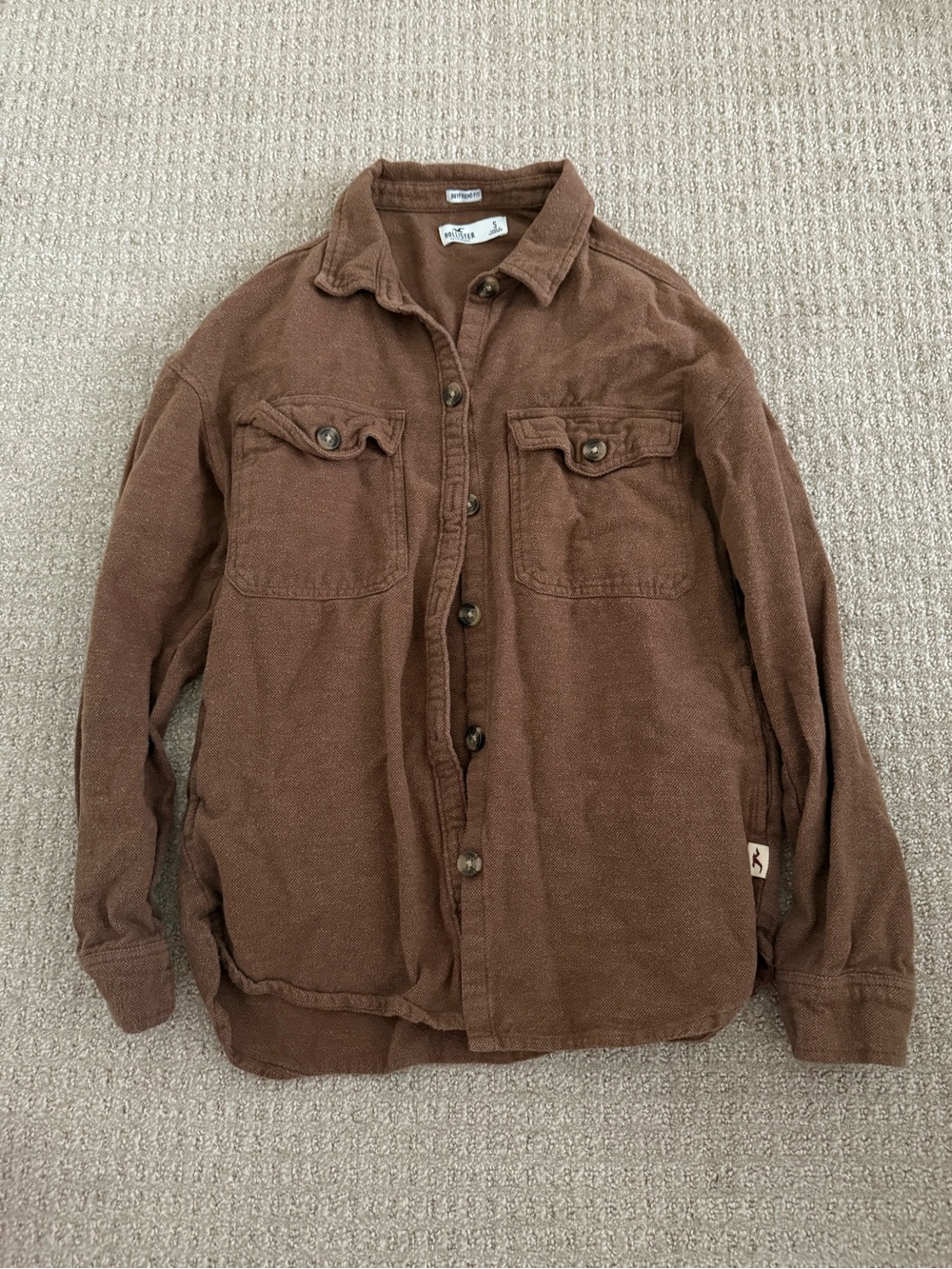 Hollister Women’s Brown Boyfriend Fit Shirt Jacket